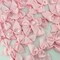 7Rainbows 50pcs 5/8" Boutique Mini Pink Satin Ribbon Bows Flowers Appliques DIY Craft for Sewing Scrapbooking Wedding and Gift